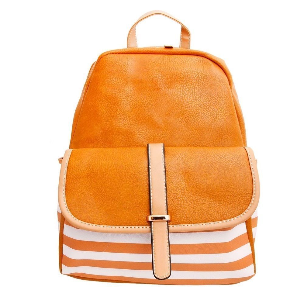 Mustard and White Stripe Backpack